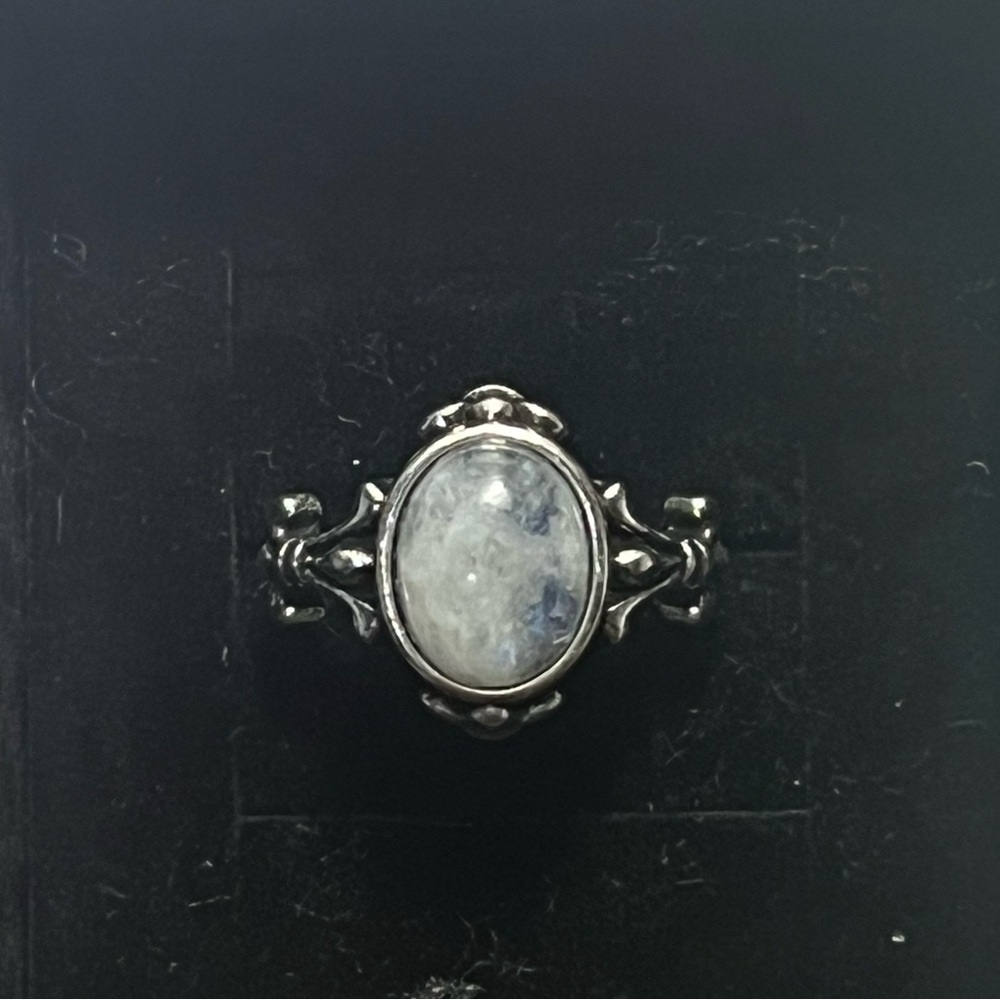 natural MOONSTONE regal design adjustable ring. size 5-9